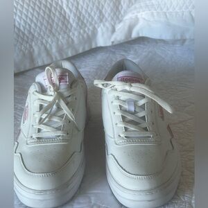 Reebok White Sneakers with Pink Details